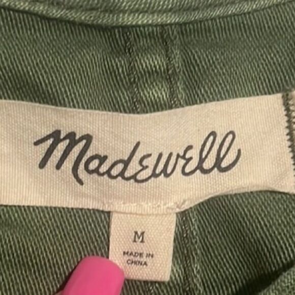 Madewell Claremont Olive Green Drawstring Lightweight Jacket Size Medium - Picture 6 of 10